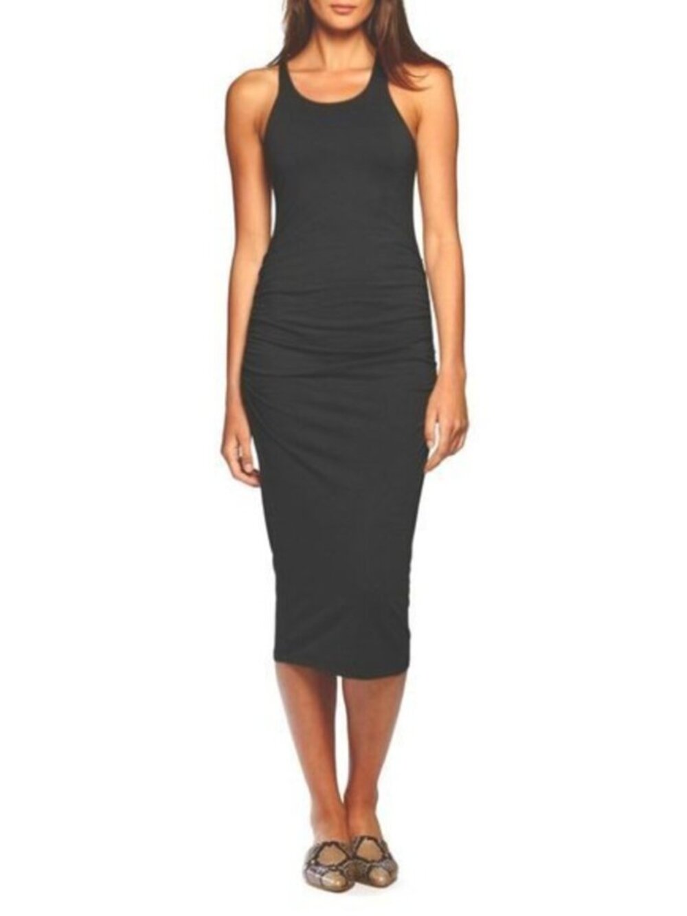 Michael Stars Charcoal Gray Sleeveless Midi Dress